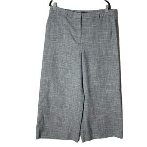 New Ann Taylor Gray Wide Leg Marina Pant in Crosshatch Size 14